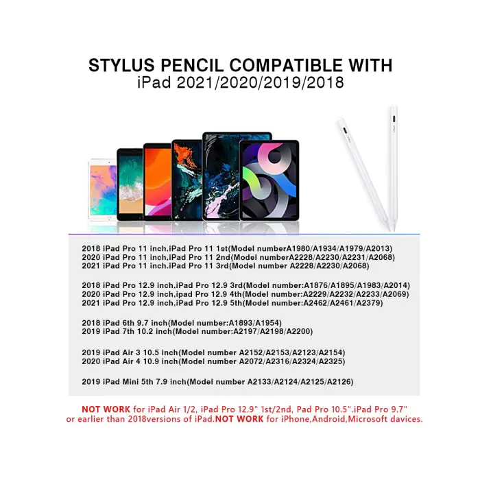 Pencil Pro 2 Stylus Pen for Apple iPad (2018/2019/2020) iPad 6/7/8