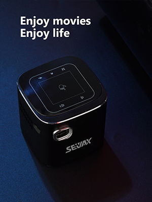 Proiettore SeiyaX mini LED DLP con batteria e touch pad condivisione dello schermo con sistema operativo Android 2GB 64GB WiFi 2.4G//5G Bluetooth HDMI USB IR portatile per attività all/'aperto